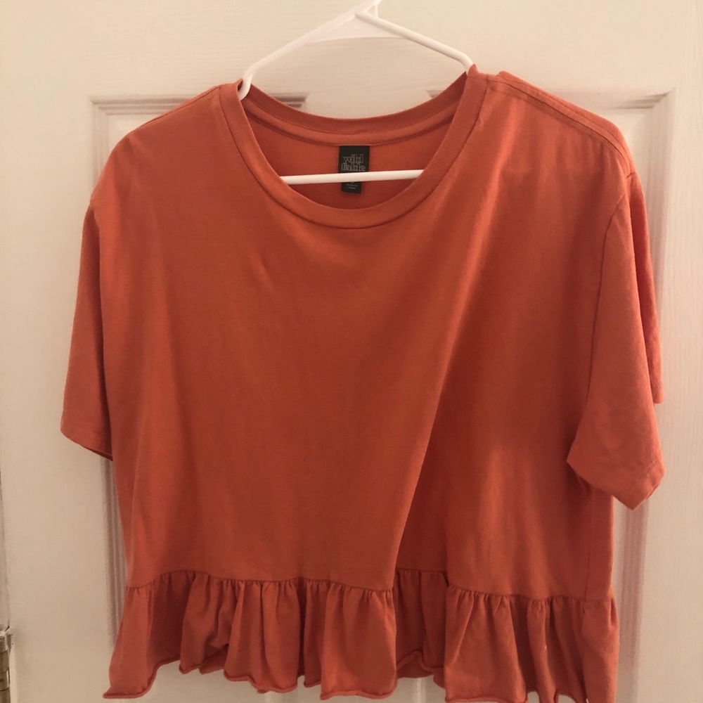 Red/orange ruffle top